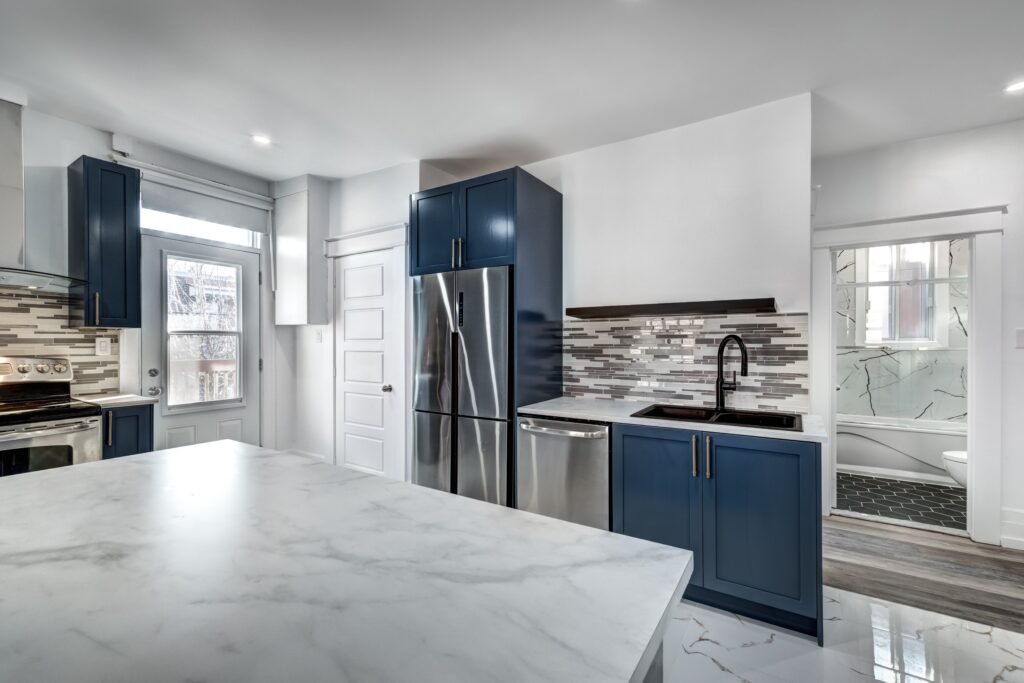 Modern Blue Kitchen Interior