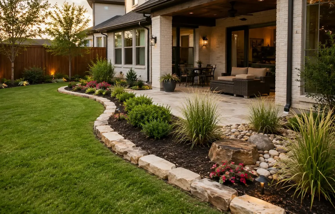 Natural Stone Garden Edging Ideas for a More Finished Backyard-By-Azul Home Remodeling