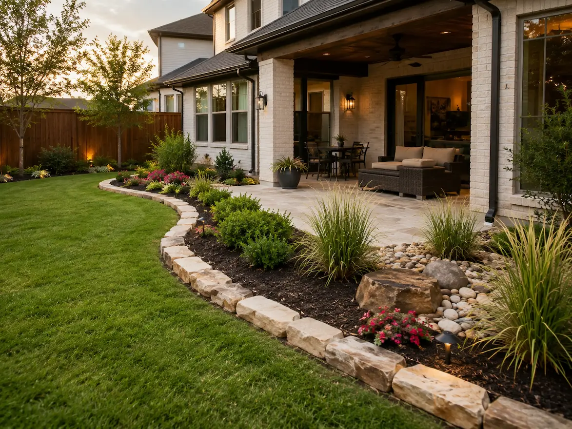 Natural Stone Garden Edging Ideas for a More Finished Backyard-By-Azul Home Remodeling